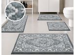 Badematte OTTO HOME "Oriental, Badvorleger, Badezimmer Teppich, Duschvorleger", grau, H:18mm, Polyester, Badematten, Badematte, Badteppich, Orient-Optik