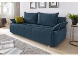 Schlafsofa COLLECTION AB "Funtastic, B: 212 cm, Liegefl. 145x187 cm, Armteilverstellung,in Cord", blau, B:212cm H:84cm T:96cm, Zierkissen: 100% Polyester;Struktur (100% Polyester);Kunstleder SOFTLUX;Microfaser PRIMABELLE (100% Polyester), Sofas, Schlafsofa, Schlaffunktion, Bettkasten & Zierkissen, Gästebett mit Federkern