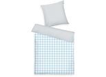 Bettwäsche TOM TAILOR HOME "CLASSIC CHECK in Gr. 135x200cm oder 155x220cm", blau (light grau, sky blau), B/L: 135cm x 200cm, 1 Stk., 1 Stk., Flanell, B/L: 80cm x 80cm, 2 Stk., Flanell, Obermaterial: 100% Baumwolle, Bettwäsche, Bettwäsche, new bedroom, gewebtes Label