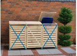 Mülltonnenbox PROMADINO "Erweiterungsset für Vario III, aus Massivholz", beige (natur), B:92cm H:122cm T:70cm, Massivholz, Aufbewahrungsboxen, Mülltonnenbox, passend für alle Tonnen bis 240 Liter