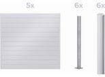 Dichtzaun ALBERTS "Palitio, Profilhöhe 150 mm", weiß (weißaluminium ral 9006, zum aufschrauben), H:180cm, Aluminium, Zaunelemente, Dichtzaun, Aluminium, verschiedene Dekore und Längen