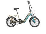 E-Bike TRETWERK "Camper" Gr. 43, beige, türkis, Elektrofahrräder, 43cm, 20 Zoll (50,80cm), E-Bike