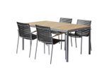 Gardenson , Anthrazit, Naturfarben , Holz , Teakholz , vollmassiv , rechteckig , 84x56x60 cm ,