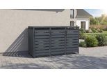 Mülltonnenbox WEKA "Gary", grau (anthrazit), B:189,5cm H:116cm T:80cm, Metall, Aufbewahrungsboxen, Mülltonnenbox, Metall pulverbeschichtet, für 3 Mülltonnen, BxTxH: 189,5x80x116 cm
