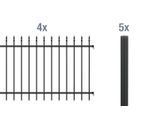 Metallzaun ALBERTS "Chaussee", schwarz (schwarz, zum einbetonieren), H:120cm, Aluminium, Zaunelemente, Metallzaun, Höhe: 100 und 120 cm, verschiedene Längen
