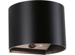 PAULMANN LED Wandleuchte "Nyora IP44 2W", schwarz, 2, H: 10cm, 2 Stk., Leuchten, Dämmerungsgesteuerter Bewegungsmelder (HF)v, LED Wandleuchte