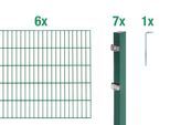 Doppelstabmattenzaun ALBERTS "Grundset", grün, H:80cm, Stahl, Zaunelemente, Doppelstabmattenzaun, Höhe: 80-200 cm, Gesamtlänge: 4-30 m, zum Einbetonieren