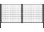 Zaundoppeltür ALBERTS "Flexo", grau (anthrazit), B:400cm H:180cm, Stahl, Tore, Zaundoppeltür, in verschiedenen Abmessungen