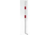 Absperrpfosten ALBERTS "Standard SK, rund", weiß, B:8cm L:150cm, Stahl, Sicherheitsschlösser, Absperrpfosten, feuerverzinkt, zum Einbetonieren