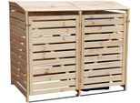 Mülltonnenbox PROMADINO "Vario III", beige (natur), B:92cm H:122cm T:148cm, Massivholz, Metall, Aufbewahrungsboxen, Mülltonnenbox, für 2 Tonnen, robust aus zertifiziertem Kiefernholz