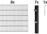 Doppelstabmattenzaun ALBERTS "Grundset", schwarz, H:140cm, Stahl, Zaunelemente, Doppelstabmattenzaun, Höhe: 80-200 cm, Gesamtlänge: 4-30 m, zum Einbetonieren