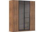 Kleiderschrank OTTO HOME "Schrank Schlafzimmer Garderobe Ankleide WELTNEUHEIT NYLLA by rauch-ONE", braun (nussbaum), B:181cm H:231cm T:55cm, Holzwerkstoff, Schränke, Kleiderschrank, PATENTIERTES SCHNELLMONTAGESYSTEM mit Glasrahmentüren MADE IN GERMANY