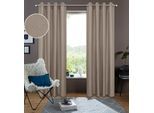 Gardine OTTO HOME "Rudy, 1 Stück, Halbtransparent, Leinenlook" Gr. 1, beige (taupe), B:140cm H:145cm, Leinen, Polyester, Gardinen, Gardine, Halbtransparent, Leinenlook, Polyester-Leinen-Mischung