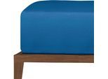 Spannbettlaken UNCOVER BY SCHIESSER "New Jersey aus 100% Baumwolle", blau (royalblau), B:150cm L:200cm, Jersey, Obermaterial: 100% Baumwolle, Bettlaken, Spannbettlaken, OEKO-TEX MADE IN GREEN