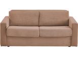 Schlafsofa "ROLANDO", taupe, B:196cm H:82cm T:208cm, 100% PES, ATLANTIC HOME COLLECTION, Sofas, Schlafsofa, für Dauerschläfer geeignet inklusive hochwertiger Matratze