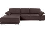 Ecksofa SIT & MORE "Coria L-Form", braun, B:282cm H:80cm T:162cm, Kunstleder SOFTLUX;Struktur ( 100% Polyester);Struktur fein ( 90% Polyester; 10% Polyamid);Luxus-Microfaser ALTARA NUBUCK (100% Polyester), Sofas, Ecksofa, mit XL-Recamiere, wahlweise mit Schlaffunktion