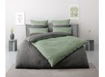 Bettwäsche TOM TAILOR HOME "Henry", grün (jade, grau), B/L: 135cm x 200cm, 1 Stk., 1 Stk., Renforcé, B/L: 80cm x 40cm, 3 Stk., Renforcé, Obermaterial: 100% Baumwolle, Bettwäsche, Bettwäsche, Bettwäsche aus Baumwolle, mit GRATIS-Zugabe: Sporthandtuch