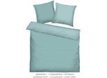 Bettwäsche TOM TAILOR HOME "MEDIUM STRIPES in Gr. 135x200cm, 155x220cm oder 200x220cm", blau (fresh sage, smokey sage), B/L: 200cm x 220cm, 1 Stk., 2 Stk., Renforcé, B/L: 80cm x 80cm & 80cm x 80cm, 3 Stk., Renforcé, Obermaterial: 100% Baumwolle, Bettwäsche, Bettwäsche, new bedroom, mit farbigem Markenreißverschluss