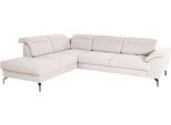 Ecksofa SIT & MORE "Percy L-Form", beige (linen), B:270cm T:235cm, Sofas, Ecksofa, 15 cm Fußhöhe, Sitztiefenverstellung, wahlweise in 2 Fußfarben