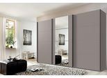 Schwebetürenschrank WIMEX "Bern Schiebetürenschrank", schwarz (saharagrau, griffe: schwarz), B:313cm H:210cm T:64cm, Holzwerkstoff, Schränke, Schwebetürenschrank, Schrank mit zusätzlicher Innenausstattung, Garderobe