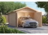 Garage KARIBU "Stephan", beige (naturbelassen), Massivholz, Garagen, Garage, BxT: 338x489 cm, 193 cm Einfahrtshöhe