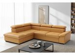 Ecksofa SIT & MORE "Viola L-Form, B: 249 cm, Arm- & Kopfteilverstellung", beige (curry), B:249cm H:73cm T:226cm, Sofas, Ecksofa, optional Schlaffunktion, Sofa mit Komfortsitz in Leder