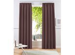 Vorhang OTTO HOME "Raja, Gardinen mit Kräuselband, blickdicht, Wohnzimmer, Topseller" Gr. 4, braun, B:140cm H:245cm, Polyester, Recyceltes Material, Gardinen, Vorhang, 2er-Set, Bestseller, einfarbig, modern, pflegeleicht, Mikrofaser, Topseller