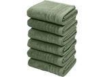 Handtücher OTTO HOME "Sanremo Premium, Premium Handtücher, 600 gr/m², 50x100cm", dunkelgrün, B:50cm L:100cm, Frottier, Frottier, Handtücher, Handtücher, mit Bordüre, flauschig & weich, dicke Qualität, 5 Jahre Garantie