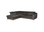 Livetastic , Dunkelgrau , Textil , Buche , Ottomane links, L-Form , 245x208 cm , Made in EU , Bettkasten erhältlich, Stoffauswahl, Bettfunktion erhältlich, Rücken echt ,
