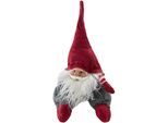 Weihnachtsfigur OTTO HOME "Weihnachtsdeko rot", grau, B:20cm H:22cm T:10cm, Filz, Dekofiguren, Weihnachtsfigur, Wichtel mit Filzmütze, Höhe ca. 22 cm