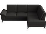 Ecksofa SIT & MORE "Chelsea L-Form, B: 249 cm, Armteil- & Sitztiefenverstellung, Leder", schwarz, B:249cm H:89cm T:190cm, Sofas, Ecksofa, Couch optional mit Schlaffunktion und Bettkasten, Sitzhöhe 45 cm