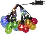 LED-Lichterkette "Bolla", bunt, Dioden 60 Stk. Flammen 60 Stk., Gesamtlänge 5,3m, PARFORCE TRADITIONAL HUNTING, Lichterketten, Kunststoff, Länge ca. 5,3 m + 5 m Zuleitung, Trafo, outdoor, LED-Lichterkette