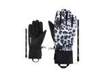 Skihandschuhe ZIENER "KARLOTAA-Z AQUASHIELD PrimaLoft DAMEN", Damen, Gr. 7, schwarz-weiß (schwarz), Materialmix, Handschuhe Skihandschuhe, wasserdicht, winddicht, atmungsaktiv, extra warm