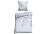 Bettwäsche FLORELLA "Rena sky Edel-Satin, 100% Baumwolle", blau (sky), B/L: 135cm x 200cm, 1 Stk., 1 Stk., Satin, B/L: 80cm x 80cm, 2 Stk., Bettwäsche, Bettwäsche