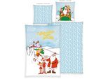 Wendebettwäsche "Weihnachtsmann & Co. KG", multicolour, B/L: 135cm x 200cm, 1 Stk., 1 Stk., Flanell, B/L: 80cm x 80cm, 2, Bettwäsche, Wendebettwäsche, Wendebettwäsche