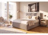 Polsterbett OTTO HOME "AVVILA, wahlweise mit Lattenrost und King-Matratze H3 (28cm)", beige (taupe), B:167cm H:118cm L:215cm, 100% Polyester, Betten, Polsterbett, mit hochwertigem Cord-Bezug
