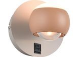 MUSTERRING LED Wandleuchte "CANNON, 1-flammige LED Wandlampe 5W 500Lumen 2300-4000K CCT", beige (pfirsich), 2, Ø 10cm H: 14,5cm, 1 Stk., Leuchten, mit Fernbedienung, schwenkbares up-and-down Licht dimmbar Memory, LED Wandleuchte