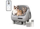 AstroPet Venus Offenes Katzenklo Selbstreinigend mit App-Steuerung 5-fachem Sicherheitsschutz,UVC & Ionen-Geruchskontrolle,XXL 12L Abfallbox Selbstreinigende Katzentoilette für Große Katzen