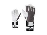 Skihandschuhe ZIENER "LATEMARSPITZE-Z AQUASHIELD", Herren, Gr. 8,5, weiß (magnet), Materialmix, Handschuhe Skihandschuhe, wasserdicht, winddicht, Wollwattierung, taktile Lederinnenhand