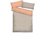 Bettwäsche TOM TAILOR HOME "Ellja in Gr. 135x200 oder 155x220 cm, Leo Design, Bettwäsche-Set", aprikot, B/L: 135cm x 200cm, 1 Stk., 1 Stk., Renforcé, B/L: 40cm x 80cm, 3, Renforcé, Obermaterial: 100% Baumwolle, Bettwäsche, Bettwäsche, 100% Baumwolle, Animal Print, Marken-Bettwäsche mit Reißverschluss
