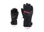 Skihandschuhe ZIENER "KJARTA AQUASHIELD DAMEN", Damen, Gr. 7, schwarz (schwarz.pop pink), Materialmix, Handschuhe Skihandschuhe, wasserdicht, winddicht, atmungsaktiv, Wollwattierung, Lederinnenhand