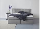 Boxbett COLLECTION AB "ATHENA, Polsterbett wahlweise mit Bettkasten, Strukturstoff-Bezug", grau, B:193cm L:206cm, Komplettbetten, Boxbett, Bonnell- oder Taschenfederkernmatratze H2,H3,H4, 140x200/180x200cm