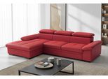 Ecksofa SIT & MORE "Viola L-Form, B: 260 cm, Arm- & Kopfteilverstellung", rot (feuerrot), B:260cm H:73cm T:174cm, Sofas, Ecksofa, optional Schlaffunktion, Sofa mit Komfortsitz in Leder