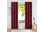 Vorhang OTTO HOME "SOLA, Kräuselband, 1& 2er Pack, blickdicht/verdunkelnd, Topseller" Gr. 2, rot (dunkelrot), B:130cm H:175cm, Polyester, Polyester, Gardinen, Vorhang, Breite:130 cm, 1 Schal, einfarbig, Verdunkelung