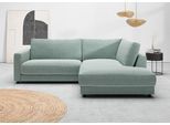 Ecksofa HOME AFFAIRE "Ecksofa Enisa II, L-Form, große Sitztiefe, Breite 252 cm", sage, B:252cm H:85cm T:224cm, 100% Polyester, Sofas, Ecksofa, lose Sitz- & Rückenkissen, weicher Polsteraufbau, komfortabel & modern