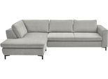 Ecksofa DIE PLANBAR "MP-IN24153, L-Form, Breite 289 cm", grau (cody silber), B:289cm T:197cm, 100% Polyester, Sofas, Ecksofa, wahlweise mit Schlaffunktion und verstellbaren Kopfstützen