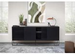 Sideboard WOODMAN "Ende, Kommode, Anrichte", schwarz, B:188cm H:75cm T:45cm, FSC-zertifiziertes teilmassives Holz, Sideboards, Sideboard, Kommode, teilmassiv, Metallfüße, Breite 188 cm, FSC