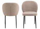 Esszimmerstuhl ACTONA GROUP "Patricia Polsterstuhl", beige (beige, schwarz), B:52cm H:82cm T:57,5cm, 96% Polyester / 4% Acryl, Stühle, Esszimmerstuhl, Wohnzimmerstuhl, (Set, 2 St) Stoffbezug, Stahl Beinen, Sitzhöhe 48 cm