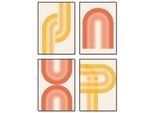 Wandbild OTTO HOME "Retro I bis IV", farbe bild(er): gelb, B:21cm H:29,7cm T:0,1cm, Papier, Bilder, Wandbild, als Poster oder Leinwandbilder Set
