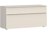 Lowboard TOM TAILOR HOME "COLOR PUZZLE 3 – 1 Klappe 1 Schublade mit farbigem Griff und Füßen", beige (light taupe), B:110cm H:56cm T:42cm, Holzwerkstoff, Melamin, Spanplatte, Sideboards, Lowboard, Kommode, Breite 110 cm,mit Klappe und Schublade, viel Stauraum